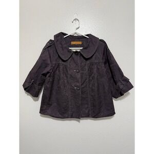 Cynthia Steffe Womens Cropped Jacket Size 8 Floral Jacquard Collar